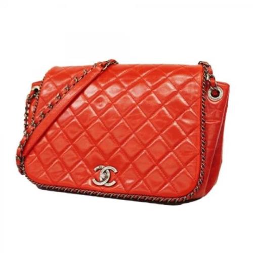 Pre-owned Leather chanel-bags Chanel Vintage , Red , Dames