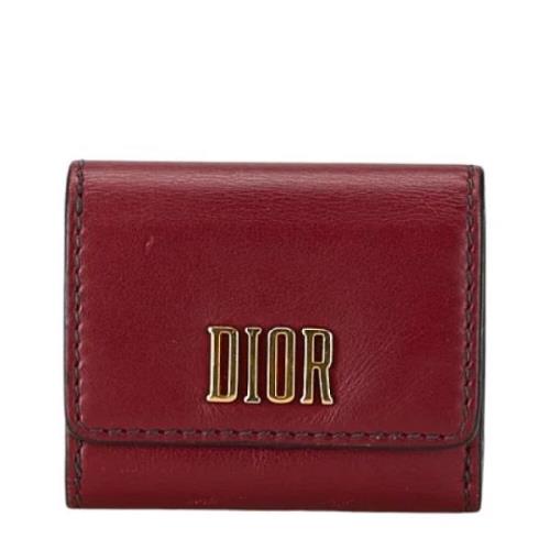 Pre-owned Leather wallets Dior Vintage , Red , Dames