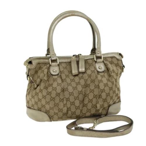 Pre-owned Canvas gucci-bags Gucci Vintage , Beige , Dames