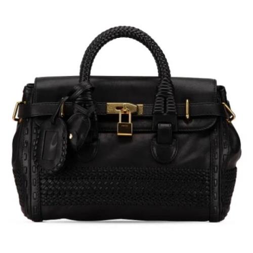 Pre-owned Leather handbags Gucci Vintage , Black , Dames