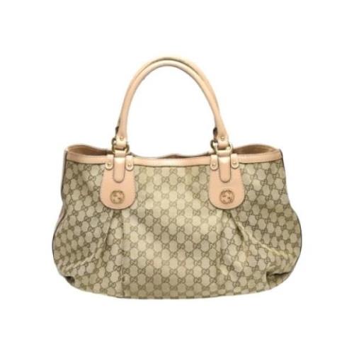 Pre-owned Leather gucci-bags Gucci Vintage , Beige , Dames