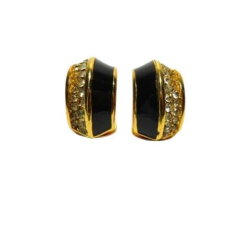 Pre-owned Metal earrings Dior Vintage , Yellow , Dames