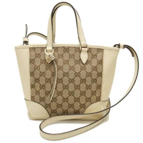 Pre-owned Canvas gucci-bags Gucci Vintage , Beige , Dames