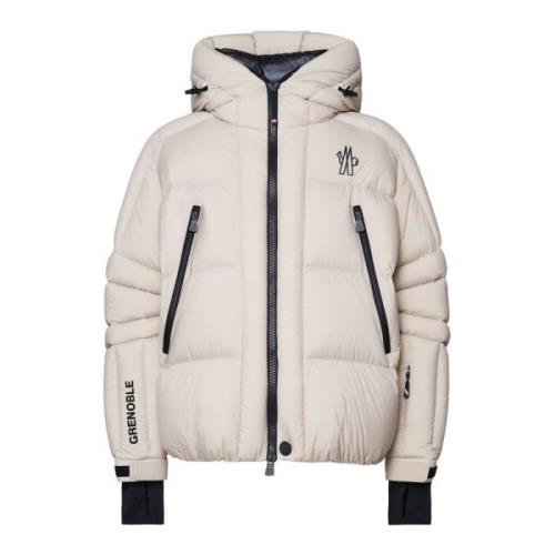 Witte Nylon Rits Jas Room Moncler , White , Heren