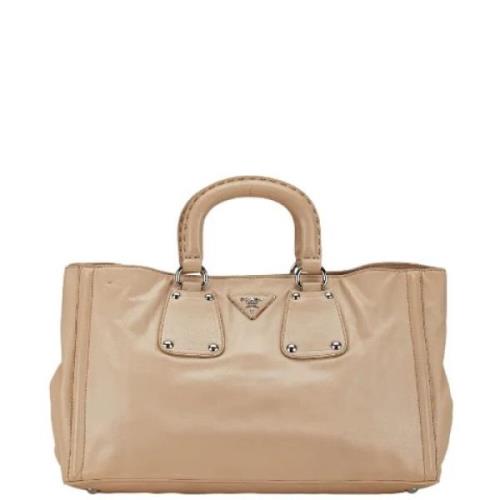 Pre-owned Leather handbags Prada Vintage , Beige , Dames