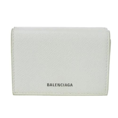 Pre-owned Leather wallets Balenciaga Vintage , White , Dames