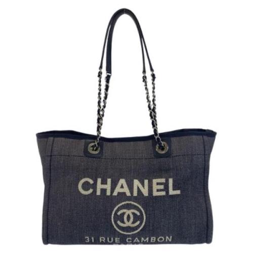 Pre-owned Canvas chanel-bags Chanel Vintage , Blue , Dames