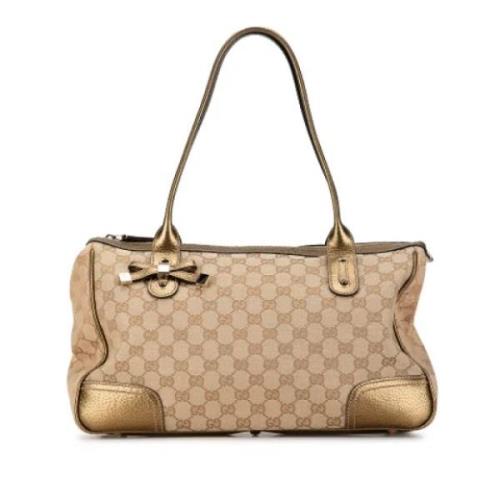 Pre-owned Canvas gucci-bags Gucci Vintage , Beige , Dames