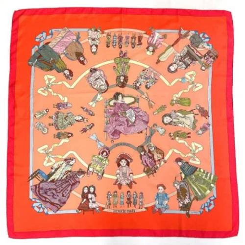 Pre-owned Silk scarves Hermès Vintage , Red , Dames