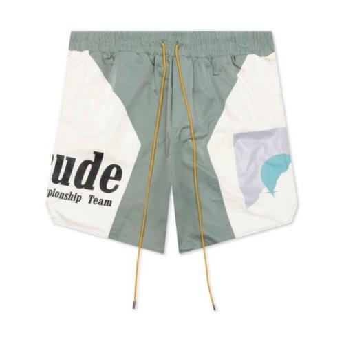 Groene Flight Logo Shorts Rhude , Green , Heren