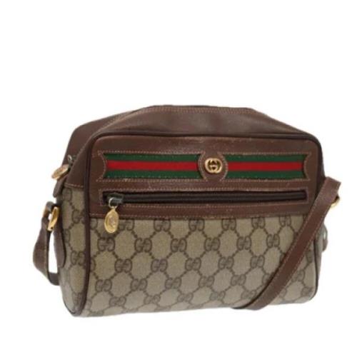 Pre-owned Canvas shoulder-bags Gucci Vintage , Beige , Dames