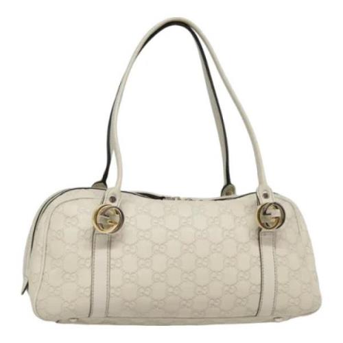 Pre-owned Leather handbags Gucci Vintage , White , Dames