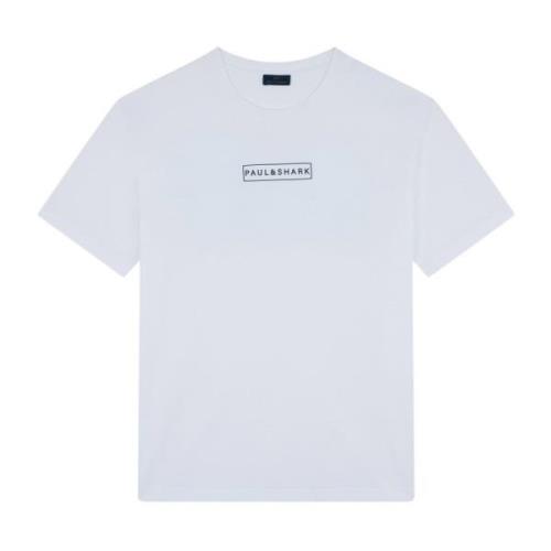 Wit Katoenen T-Shirt Regular Fit Paul & Shark , White , Heren