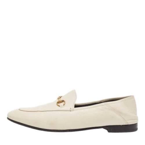 Pre-owned Leather flats Gucci Vintage , Beige , Dames