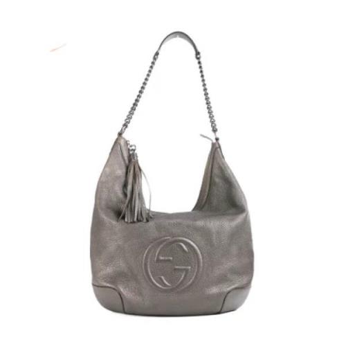 Pre-owned Leather gucci-bags Gucci Vintage , Gray , Dames