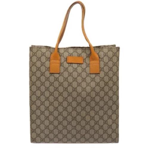 Pre-owned Canvas totes Gucci Vintage , Beige , Dames