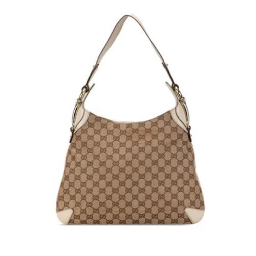 Pre-owned Canvas gucci-bags Gucci Vintage , Beige , Dames