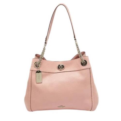 Pre-owned Leather shoulder-bags Coach Pre-owned , Pink , Dames