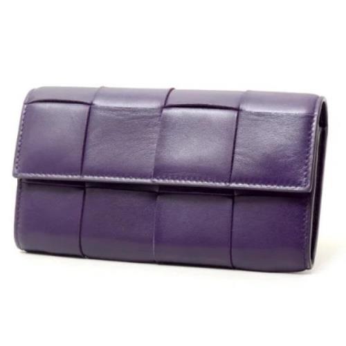 Pre-owned Leather wallets Bottega Veneta Vintage , Purple , Dames