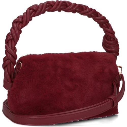 Rode Faux Fur Handtas Gawb1-258 Notre-v , Red , Dames