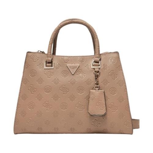 Stijlvolle Society Satchel in Donker Taupe Guess , Brown , Dames