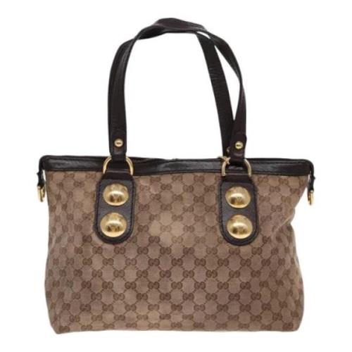 Pre-owned Canvas totes Gucci Vintage , Beige , Dames