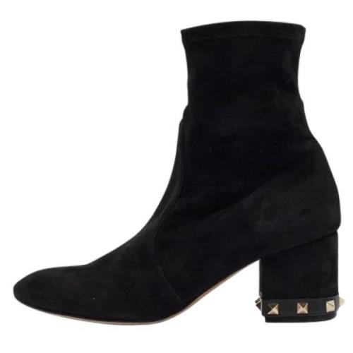 Pre-owned Suede boots Valentino Vintage , Black , Dames