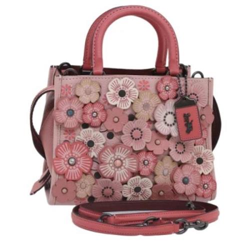 Pre-owned Leather handbags Coach Pre-owned , Pink , Dames