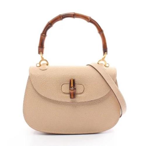 Pre-owned Leather gucci-bags Gucci Vintage , Beige , Dames