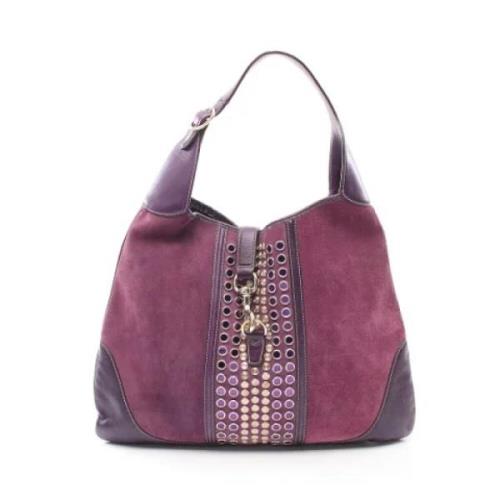 Pre-owned Leather shoulder-bags Gucci Vintage , Purple , Dames