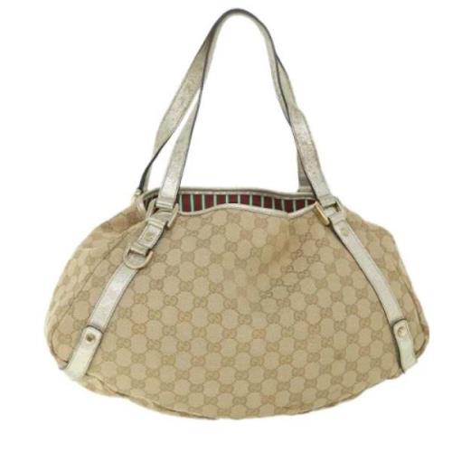 Pre-owned Canvas shoulder-bags Gucci Vintage , Beige , Dames