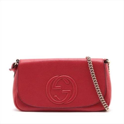 Pre-owned Leather gucci-bags Gucci Vintage , Red , Dames