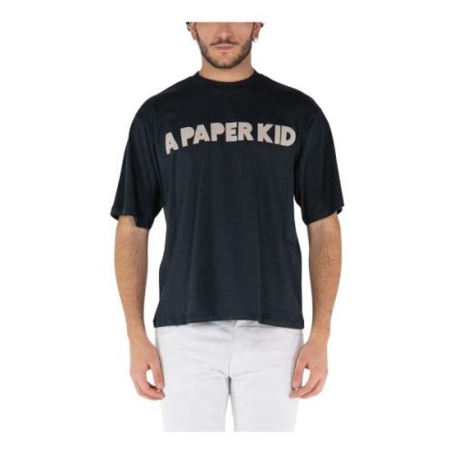 Bedrukt T-shirt A Paper Kid , Black , Heren