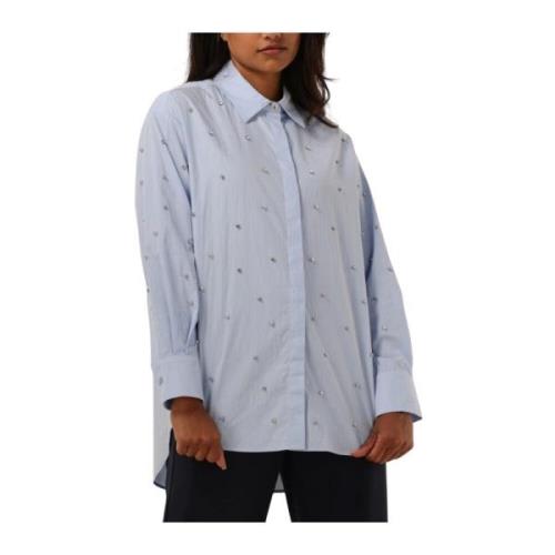 Elegante Blauwe Blouse voor Vrouwen Suncoo , Blue , Dames