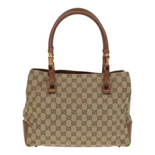 Pre-owned Canvas totes Gucci Vintage , Beige , Dames