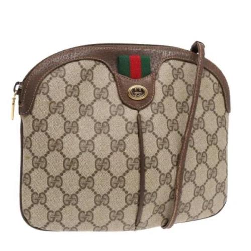 Pre-owned Leather shoulder-bags Gucci Vintage , Beige , Dames