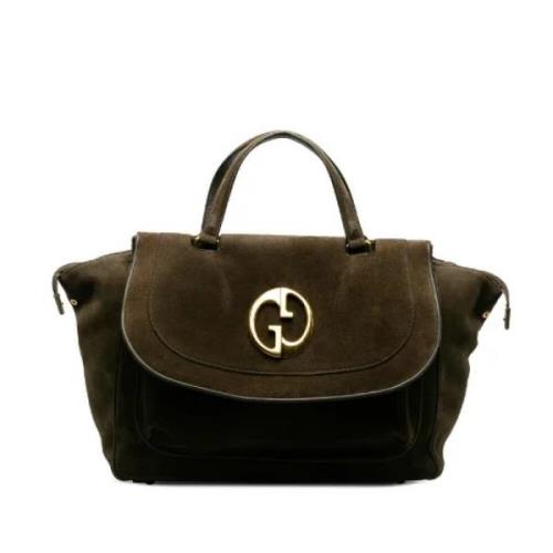 Pre-owned Leather handbags Gucci Vintage , Brown , Dames