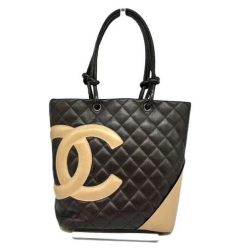 Pre-owned Leather totes Chanel Vintage , Brown , Dames