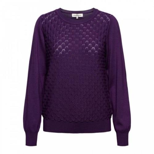 Paarse Gebreide Trui met 3D-structuur &Co Woman , Purple , Dames