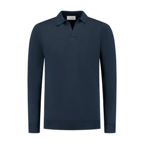 Knooploze Polo Gebreide trui Pullover Pure Path , Blue , Heren