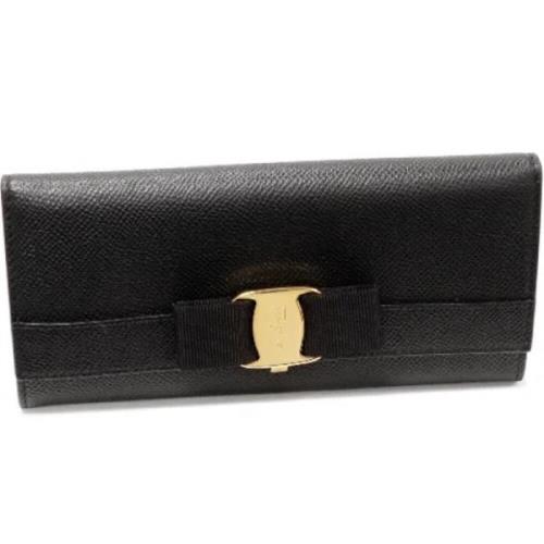 Pre-owned Leather wallets Salvatore Ferragamo Pre-owned , Black , Dame...