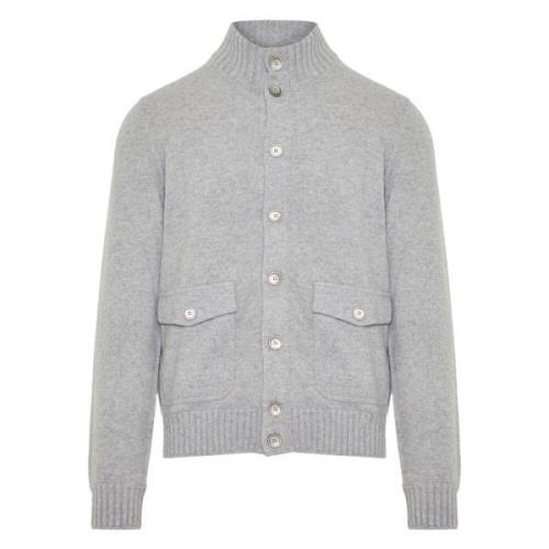 Luxe Cashmere Cardigan, Made in Italy Gran Sasso , Gray , Heren