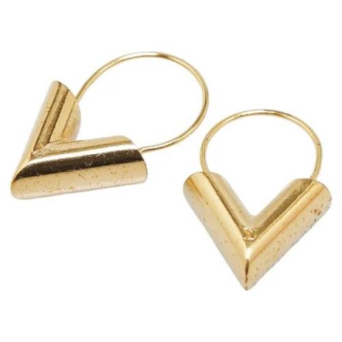 Pre-owned Metal earrings Louis Vuitton Vintage , Yellow , Dames