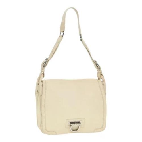 Pre-owned Leather shoulder-bags Salvatore Ferragamo Pre-owned , Beige ...