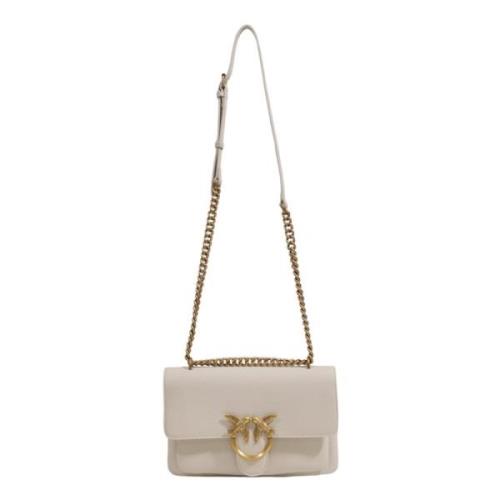 Zachte Mini Leren Dames Tas Pinko , Beige , Dames