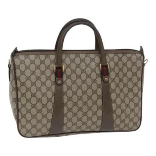 Pre-owned Leather handbags Gucci Vintage , Beige , Dames