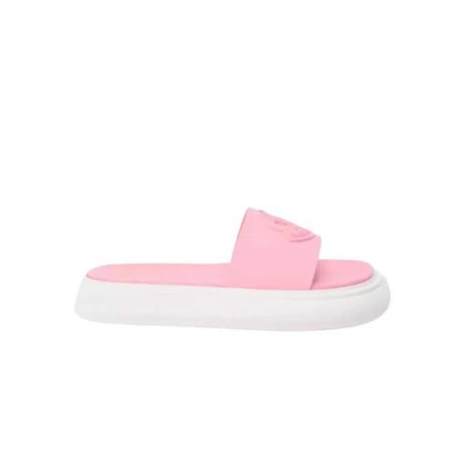 Roze Logo Slippers Moncler , Pink , Dames