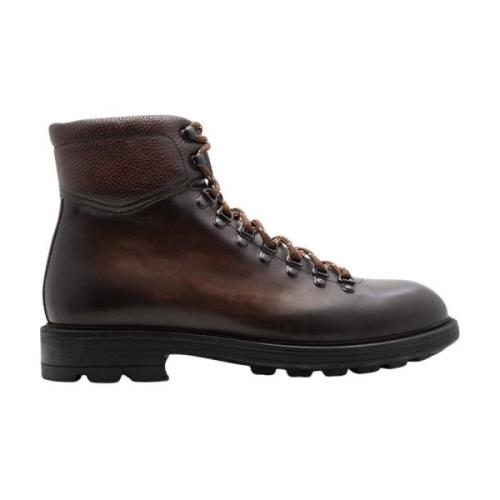 Bruine leren wandelschoenen Magnanni , Brown , Heren