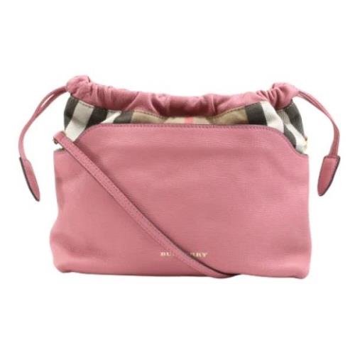 Pre-owned Leather shoulder-bags Burberry Vintage , Pink , Dames