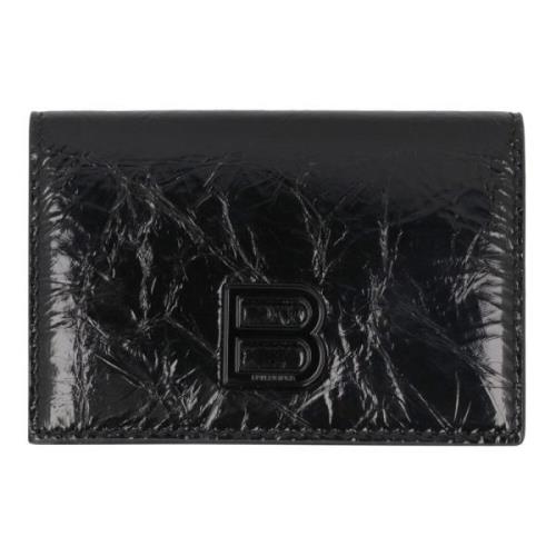 Leren portemonnee met drukknoop Balenciaga , Black , Dames